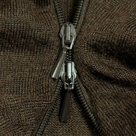 Anne Fontaine Chocolate Brown Cashmere Silk Ruffle Cardigan VTG Y2K 38 EU - Picture 4 of 6